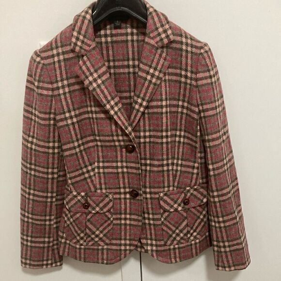 Brooks Brothers Jackets & Blazers - Brooks Brothers NWOT Women’s Plaid Italian Wool Blazer. Pink/gray. Size 0.